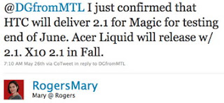 Android 2.1 OS coming to Rogers Magic+, Xperia X10