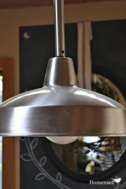 Silver farmhouse hanging light