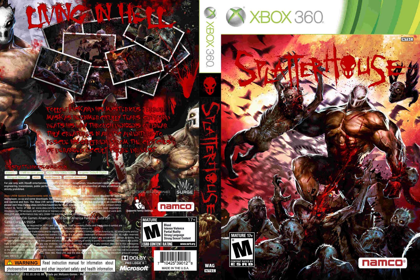 Игры для прошитого xbox 360. Splatterhouse Xbox 360 обложка. Splatterhouse Xbox 360 диск.