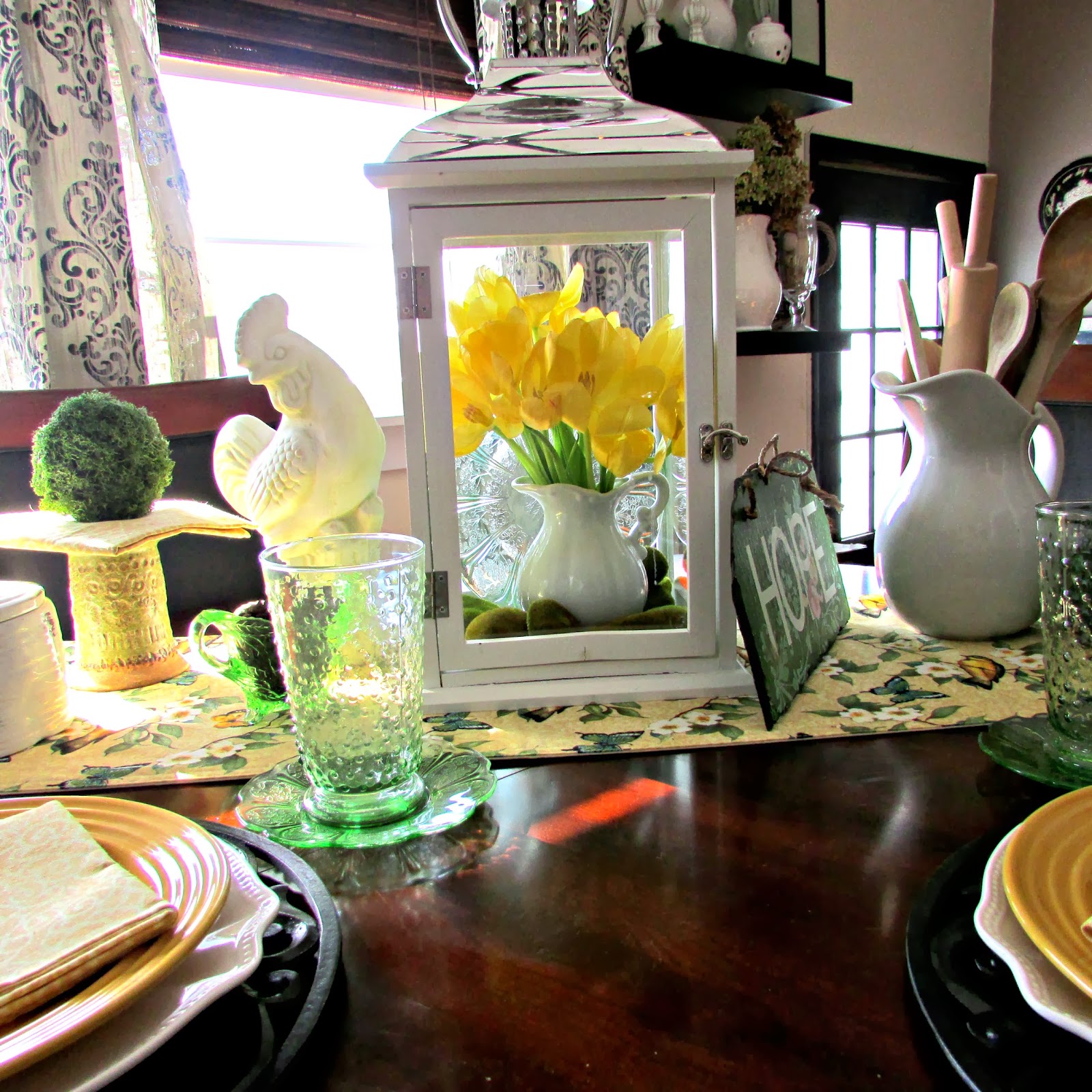 Yellow & White Dishes Tablescape