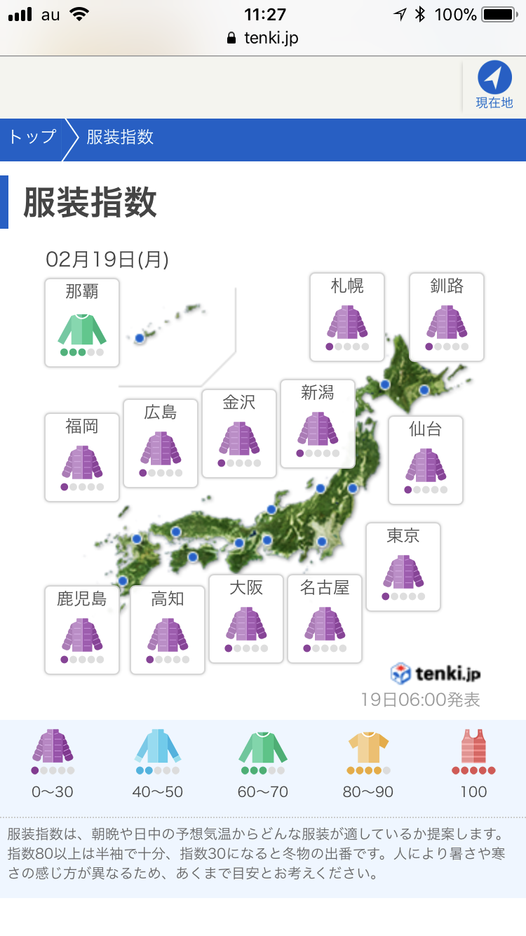 大阪 服装 指数