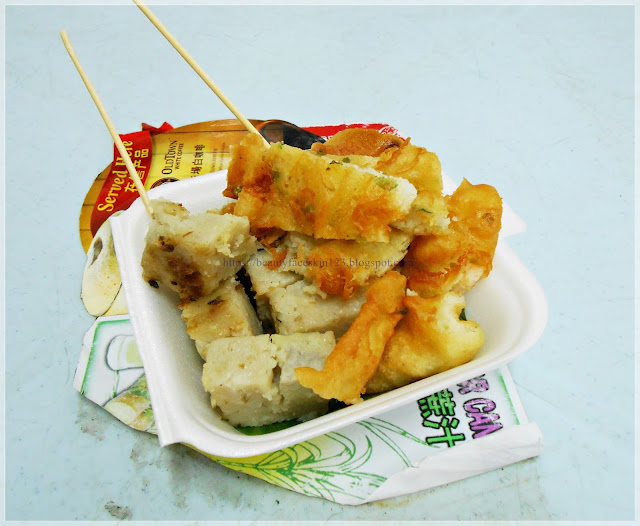 Prawn cracker and yam cakes,Chinese street food to try in Teluk Intan, Perak, Malaysia Prawn cracker and yam cakes,Chinese street food to try in Teluk Intan, Perak, Malaysia