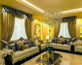 Formal interior design style living room.