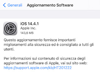 Apple rilascia iOS 14.4.1 per iPhone e iPad.