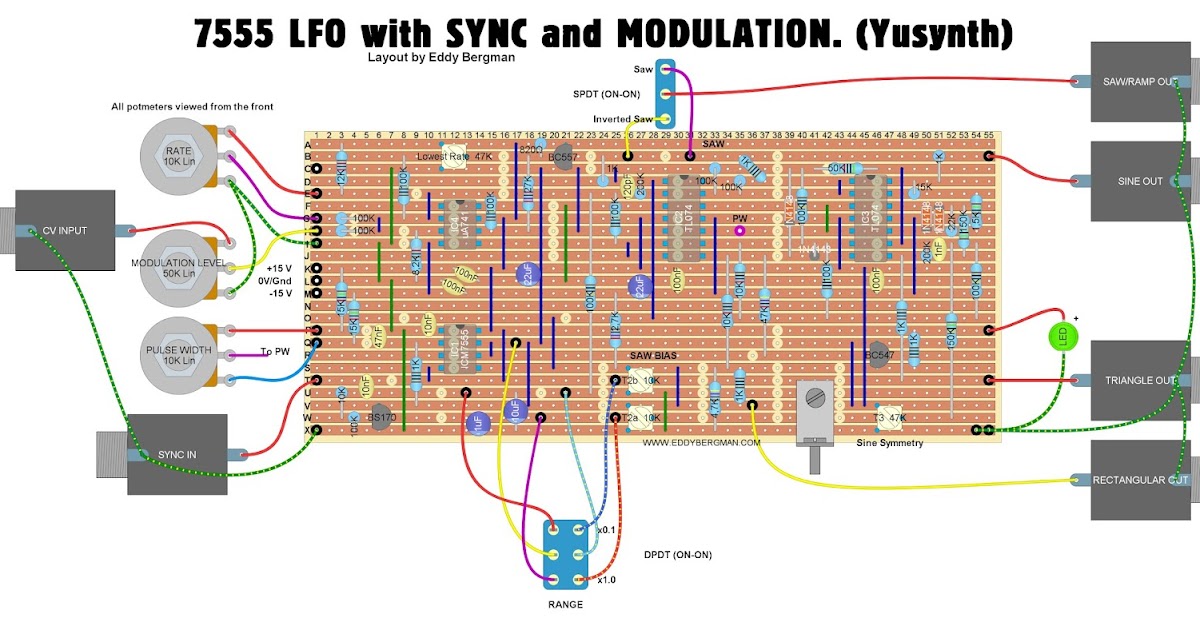 Eddy Synthesizer Build part30 LFO with SYNC and FM INPUT