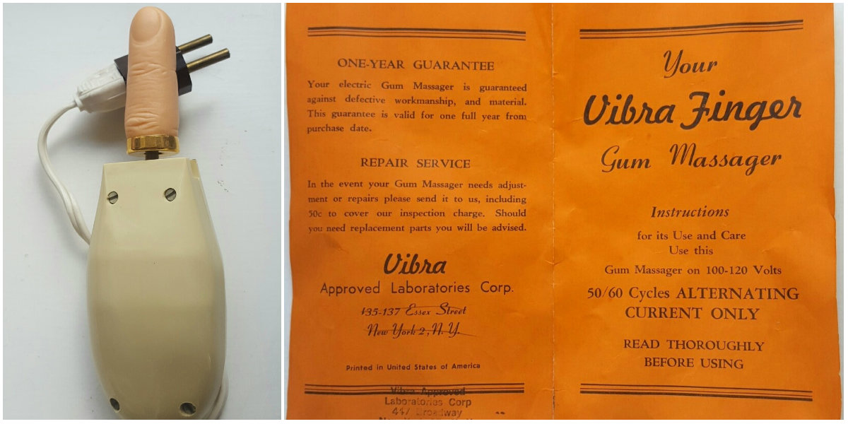 In the 1950s, Dentists This VibraFinger Gum Massager for