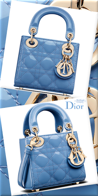 ♦Dior LADY DIOR micro cornflowers blue top-handle bag #dior #bags #blue #brilliantluxury