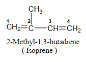 يتكون الأيزوبرين من 5 ذرات كربون مقسمة إلى قسمين :