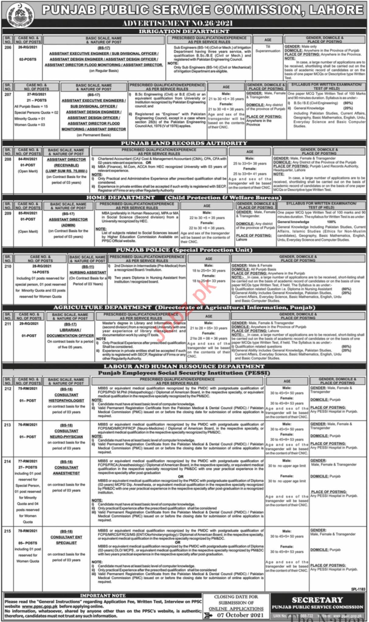 Jobs in Punjab Public Service Commission PPSC
