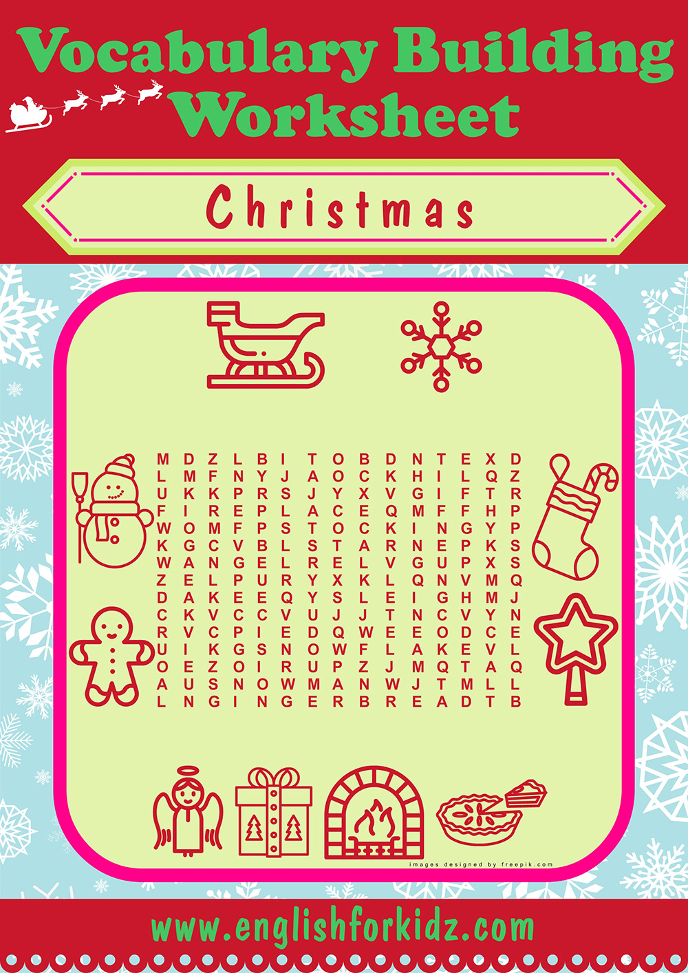 Christmas Word Search Worksheets