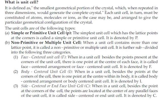 Vedupro: Unit Cell and Space Lattice, Unit Cell, Space Lattice .....