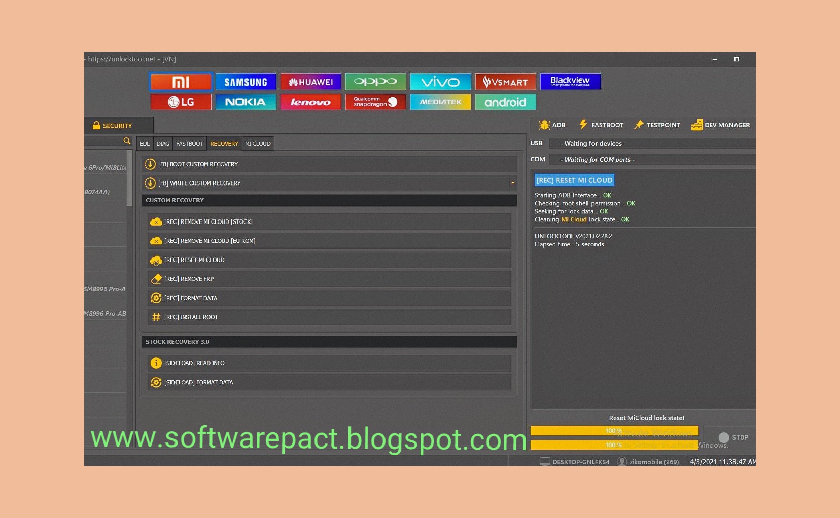 Download MI AccountUnlocking Tool Last version 2021