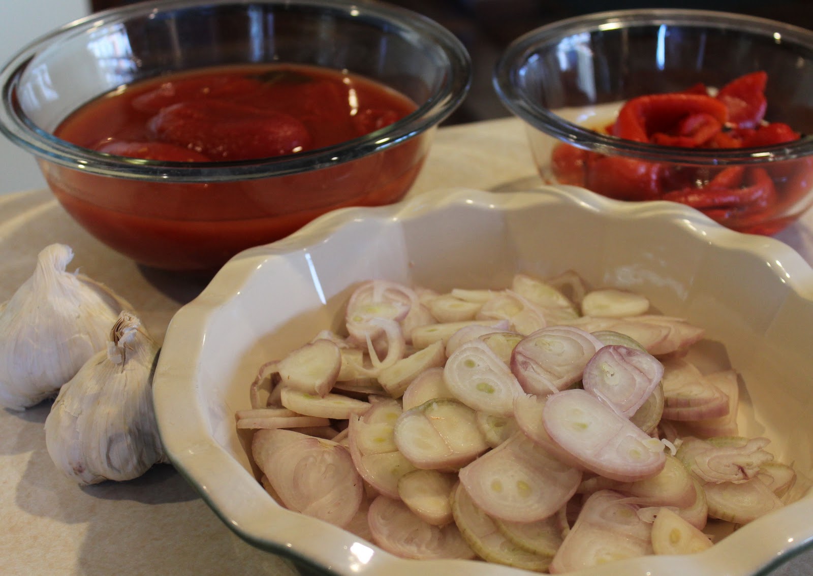 Chorizo Stuffed Dates with TomatoPepper Sauce