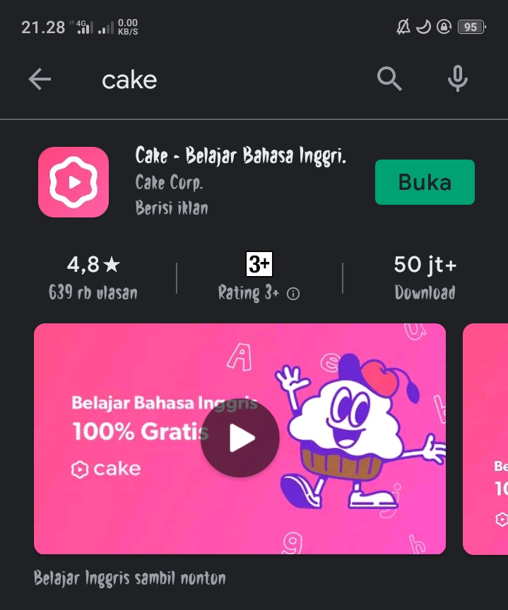 Review aplikasi "Cake"