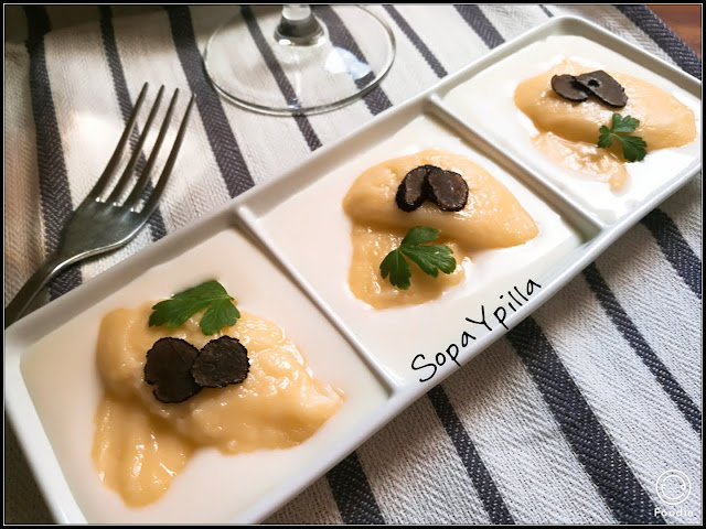 Gnocchi De Queso Con Caldo De Queso Y Trufa
