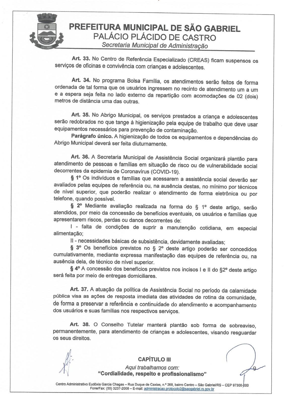 Caderno7 Prefeitura de São Gabriel lança novo decreto reabrindo o