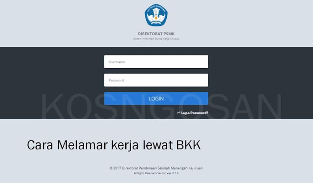 Cara Daftar BKK Online