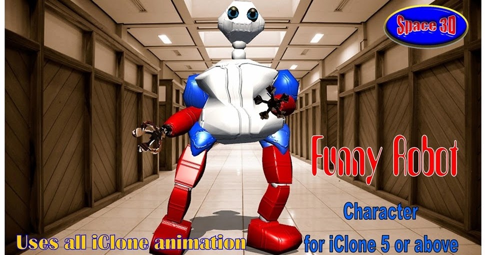 Funny Robot Character Film Cartoon Animation From Creator IClone Space