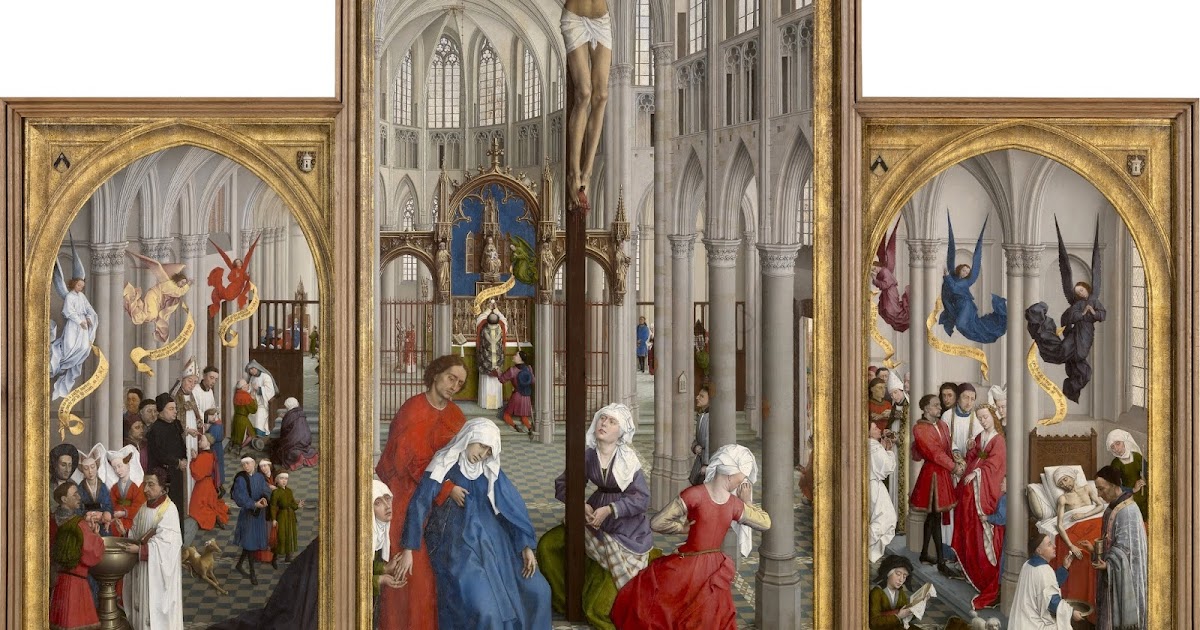 Рогир ван вейден алтарь семь таинств. Семь алтарей. Рогир ван дер вейден алтарь святого иоанна крестителя. Собор ognissanti. Семь таинств рогир ван дер.