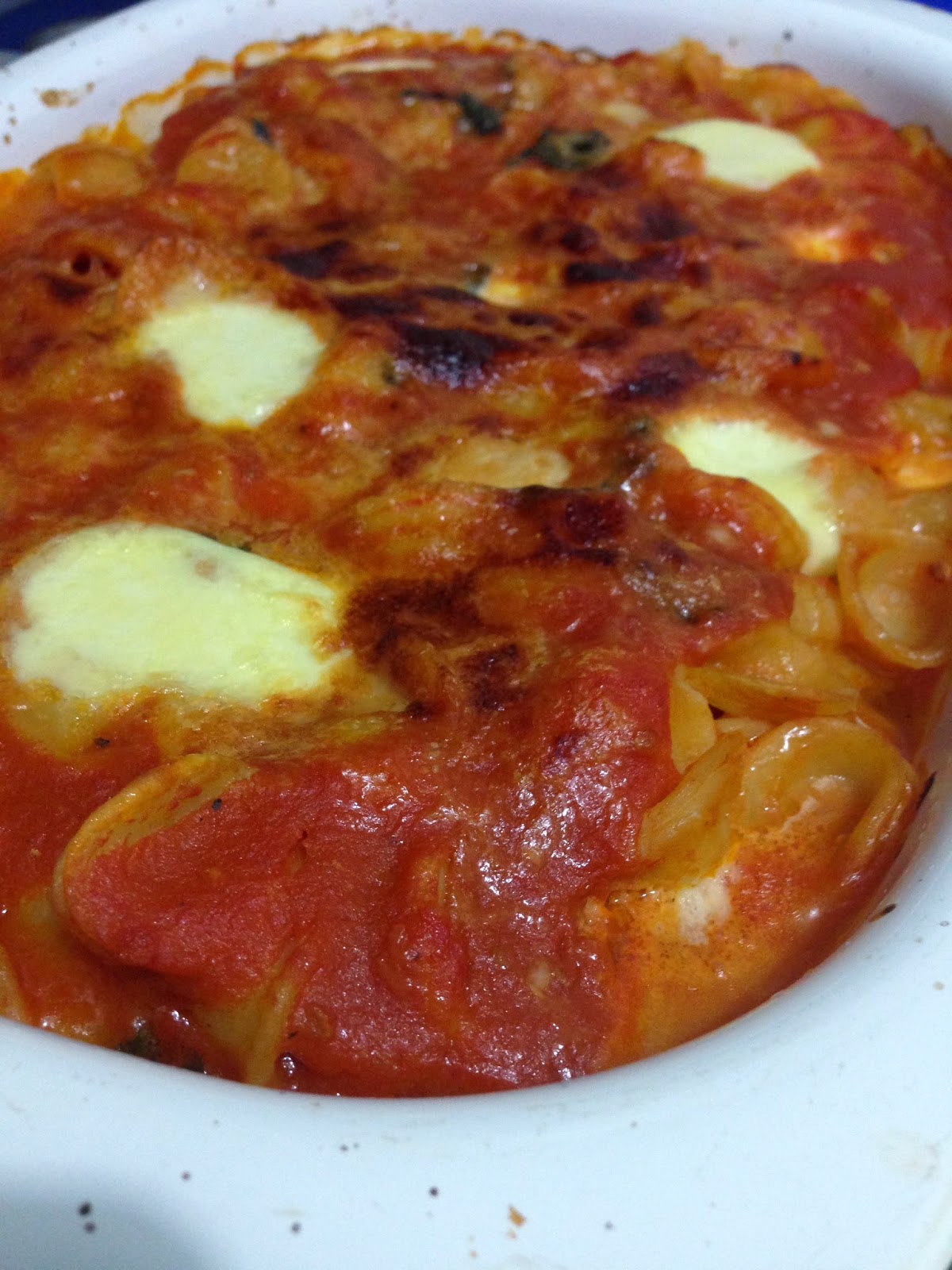 Jamie Oliver's Baked Pasta with Tomatoes & Mozzarella from Jamie's Italy cookbook.