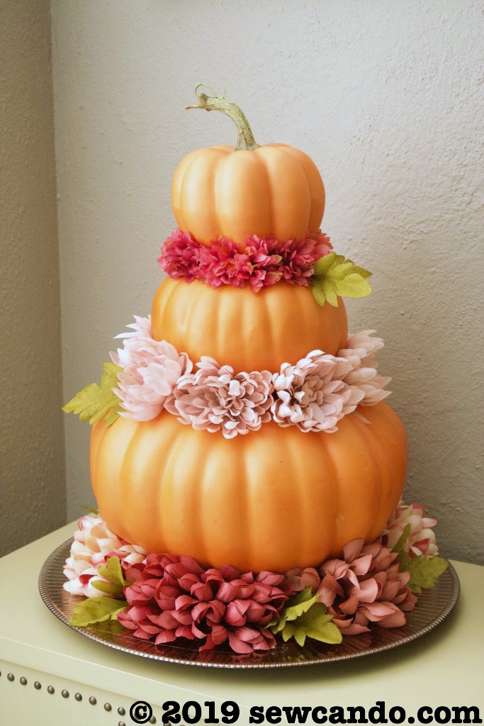 Sew Can Do Easy Craft Pumpkin Flower Tower Table Decor