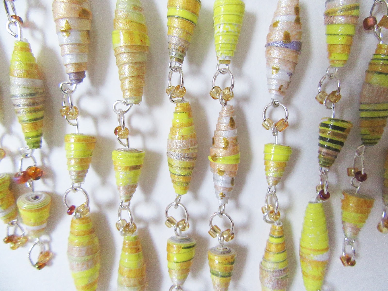 Printing with Gelli Arts® Wearable Art Paper Beads made from Gelli