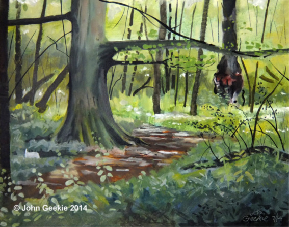 VIDEO Plein air oil painting demonstration, a summer woodland