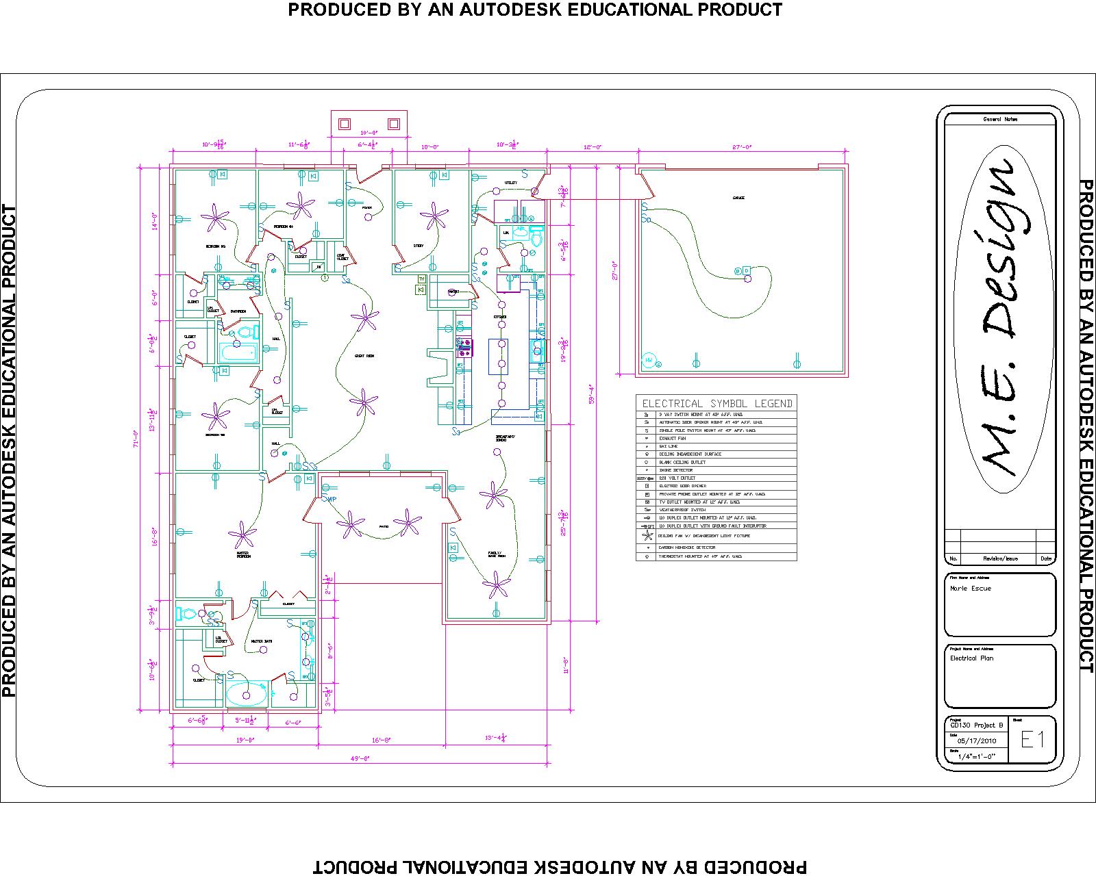 Marie Escue: Floorplan/Electrical Plan (Architectual Drawing)