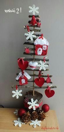 árbol de Navidad original con madera