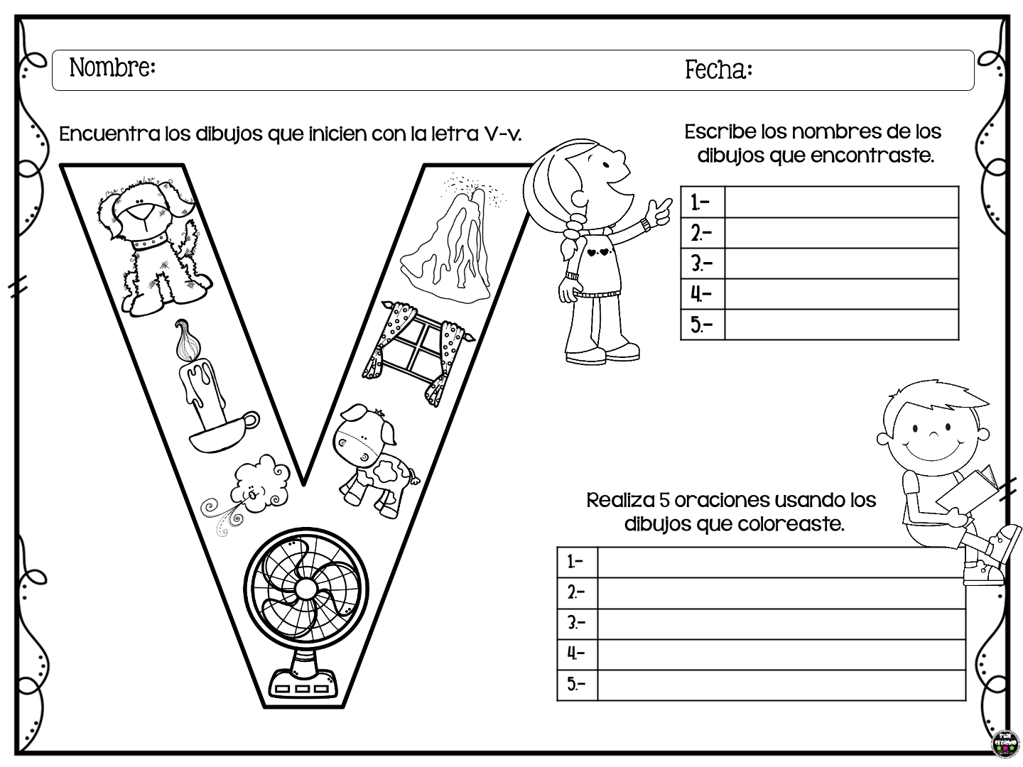 manualidades con la letra v para preescolares