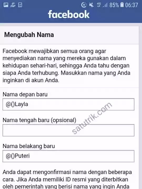 Cara Membuat Akun Facebook Tanpa Nama (Kosong) Lewat HP