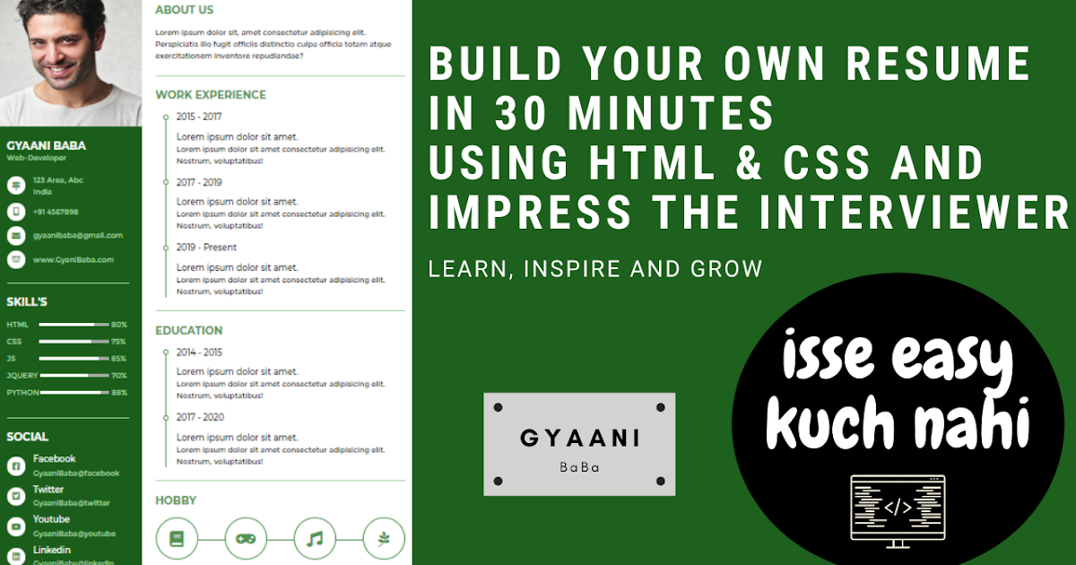 How to Create Your Own Resume/CV in 30 minutes | How to Build Resume ...