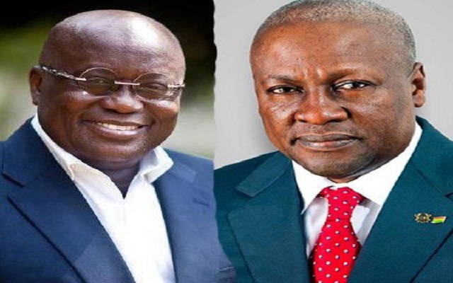 President Nana Akufo-Addo (Left) And Ex-President John Mahama (Right)