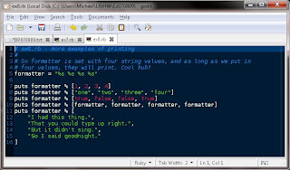 TESTHEAD: Exercise 7, 8, 9: Lots More Printing: Learn Ruby The Hard Way ...