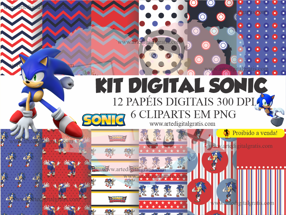Kit Digital Sonic – Png Fundo Transparente