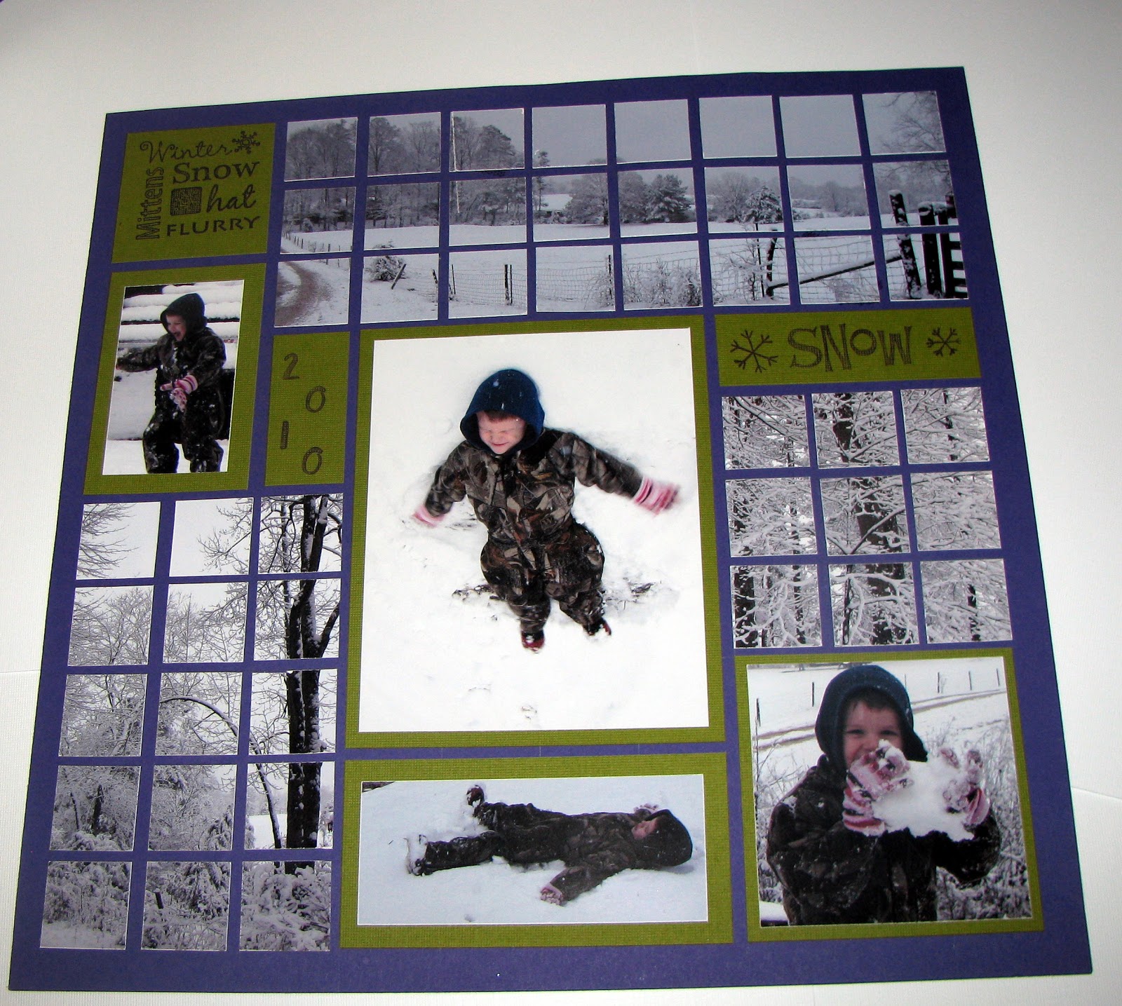 Stacy's Stampin' Spot Mosaic Snow Scrapbook Layout