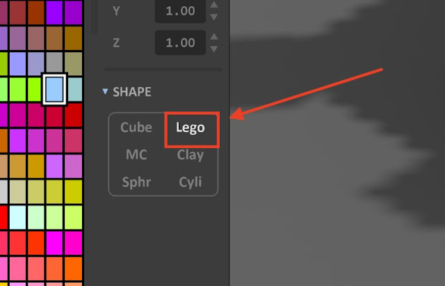 Voxel Shape options in MagicaVoxel Voxel Shape options in MagicaVoxel