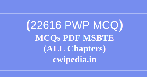 22616 PWP MCQ pdf download | MSBTE Programming With Python