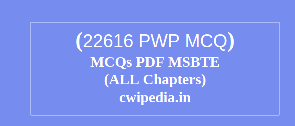 22616 PWP MCQ pdf download | MSBTE Programming With Python