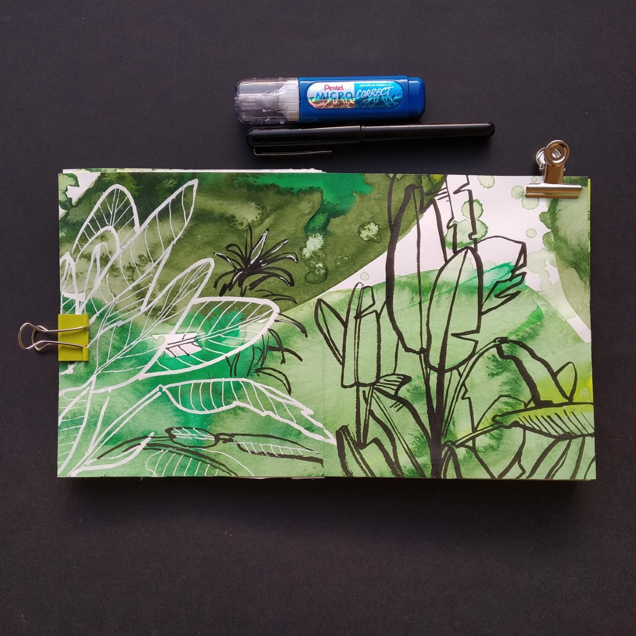 lineandwash How to make an accordion sketchbook