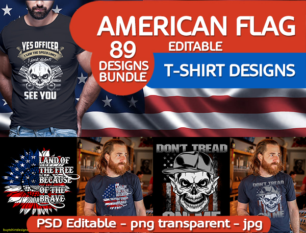 american flag tshirt design bundle