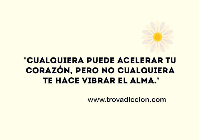 Cualquiera puede acelerar tu corazón ,pero no cualquiera te hace vibrar el alma