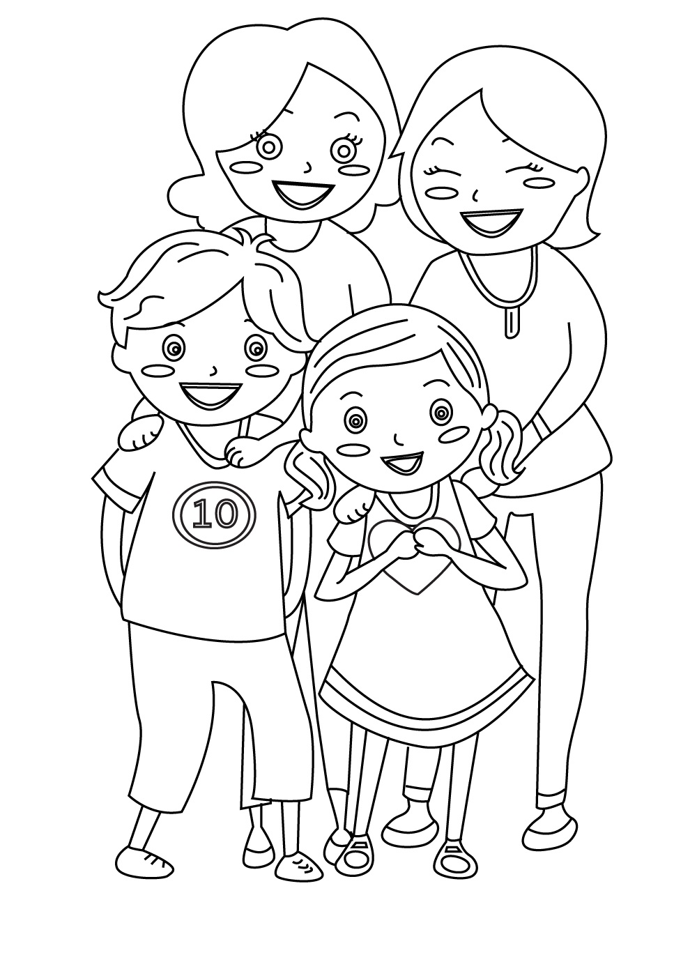 Happy family day coloring pages
