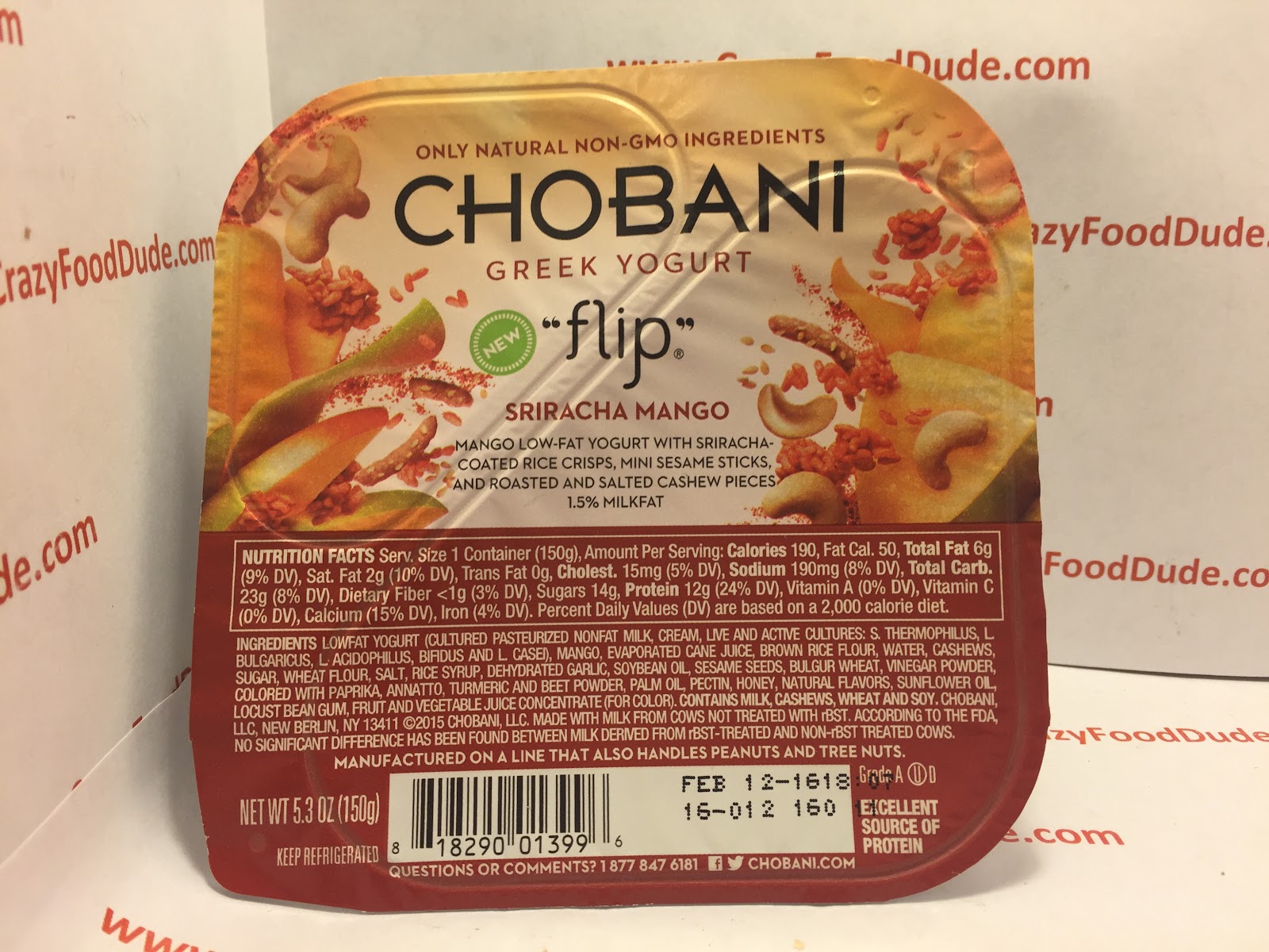 Crazy Food Dude Review Chobani flip Sriracha Mango Greek Yogurt