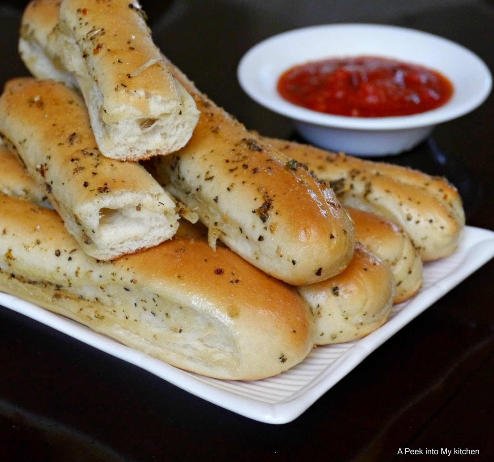 A Peek into My Kitchen Buttery Garlic Breadsticks Day 94
