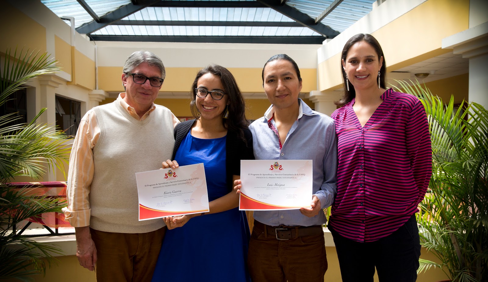 Universidad San Francisco de Quito entregó el premio PASEC-USFQ del primer semestre 2014-2015.