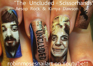 The making of Scissorhands, The Uncluded, Kimya Dawson Nails, Aesop Rock Nails, Kimya and Aesop, Hokey Fright Video, The Uncluded Video, Hand Painted Portraits, 
