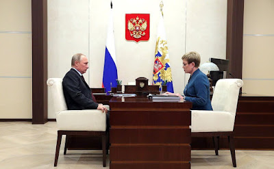 Vladimir Putin at the meeting with Murmansk Region Governor in the Kremlin