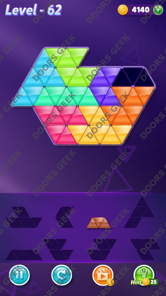 Block! Triangle Puzzle Expert Level 62 Solution Doors Geek