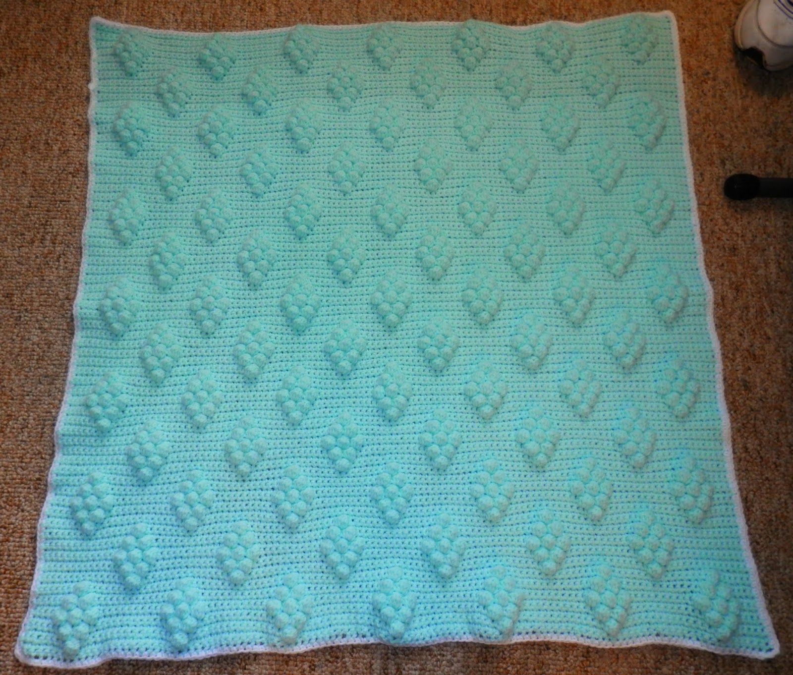 Karens Crocheted Garden of Colors Diamond Berry Stitch Baby Blanket